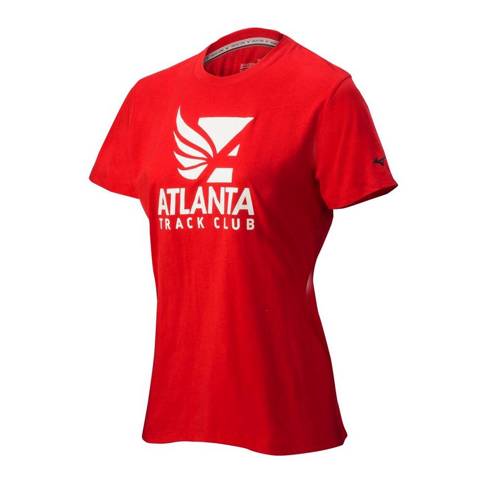 Camisetas Mizuno Running Atlanta Track Club 50/50 Para Mujer Rojos 4512760-HR